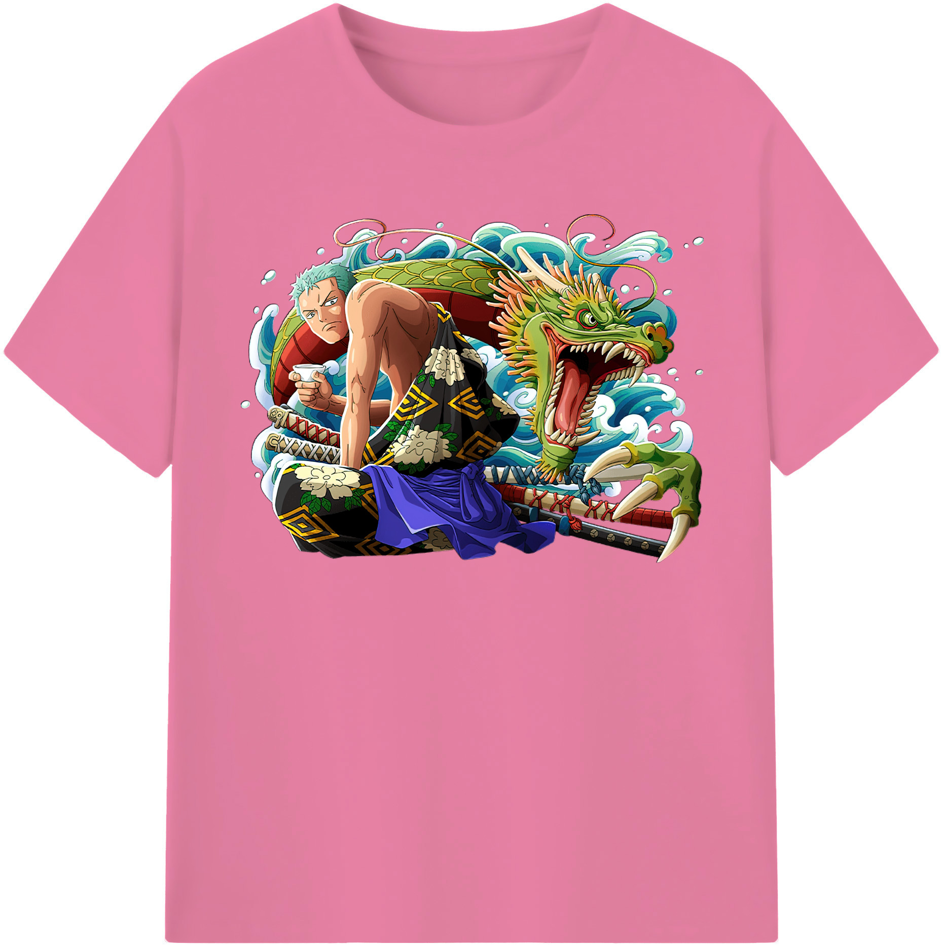 ワンピース ロロノア・ゾロ ONE PIECE Roronoa Zoro 綿100％半袖Tシャツ（フロントプリント）